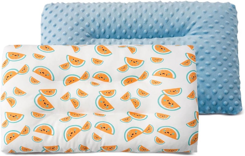 RESTIRY 1Pc Toddler Pillow,Breathable and Skin-Friendly,Machine Washable,100% Cotton Cute Kids Pillows for Sleeping,Kids Sleeping Pillow for 2-6 Year Old,19X11inches (Blue) - Image 1